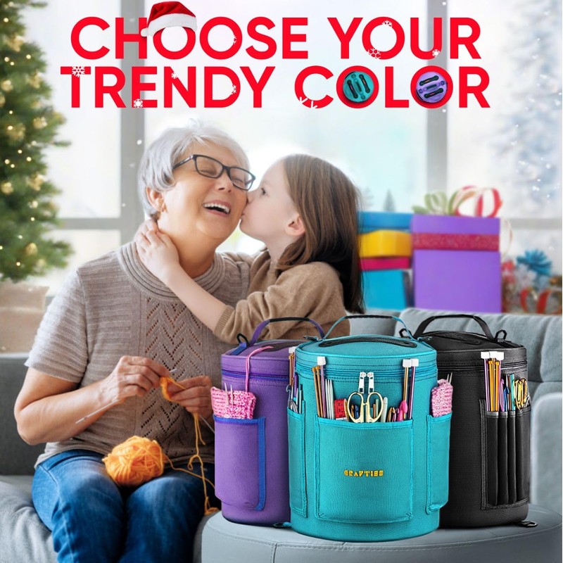 CRAFTISS Knitting Bag Yarn Storage - Mother's Day Gift -