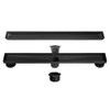 Neodrain 28-Inch Black Linear Shower Drain with Removable Quadrato Pattern