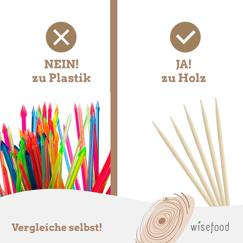 wisefood Toothpicks made of birch wood, 1000 pieces, loose, 6.5