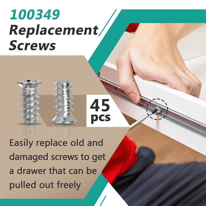 45 Pcs Drawer Rail Euro Screws are Compatible with IKEA