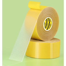 MILEQEE 2Pack Double Sided Tape Heavy Duty, 2in x 66FT (132FT Total), Super Sticky Resistente Clear Tape, Universal High Tack Strong Wall Adhesive with Fiberglass Mesh,Easy Use Mounting Tape