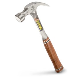 ESTWING Hammer - 20 oz USA Made Curved Claw Hammer with Smooth Face & Genuine Leather Grip - E20C