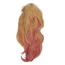Women Long Hair Wig Yellow Pink Color Breathable Net Cartoon Character Cosplay Wigs with Hair Bangs