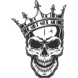 Vinyl Stickers Crown Skull Premium Quality Decals Indoor/Outdoor Use for Car Bumper Vehicle Laptop Window & Any Surfaces