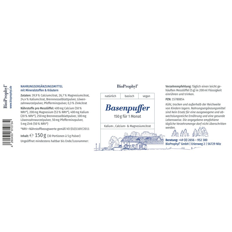 BioProphyl® Base Buffer with Basic Minerals as Citrate - Calcium,