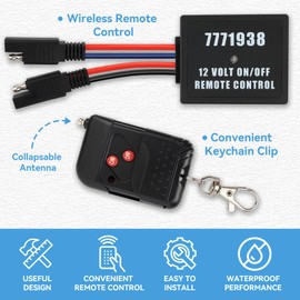 7771938 12 Volt On/Off Wireless Remote Control Switch Sprayer Parts Remote Relay for 12 Volt 20A Pump Sprayer for Agricultural Sprayers 250 Feet Range Waterproof Switch with Keychain Clip and Antenna