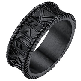 FaithHeart Customisable Unisex Finger Ring, Chain Spinner Ring, Viking, Rune Spinner Ring, Punk Viking Jewellery, Hip Pop Ring, with Gift Box, for Birthday / Valentine's Day