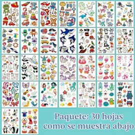 Partywind - Tatuajes temporales luminosos para niños, suministros de fiesta