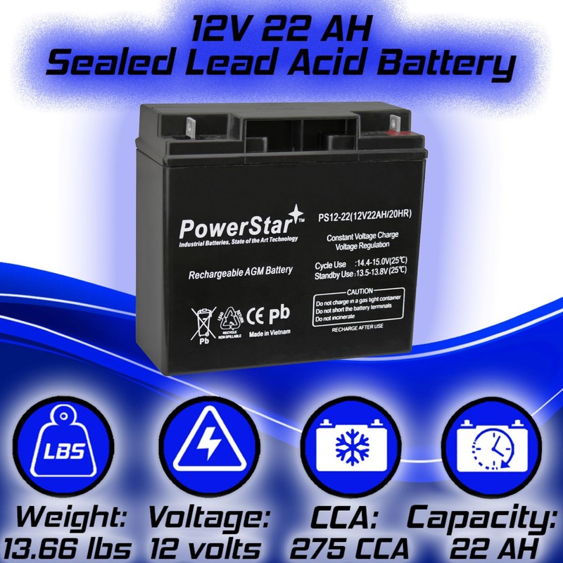 PowerStar® HR22-12 Genuine BB Battery - 22 amp hour -