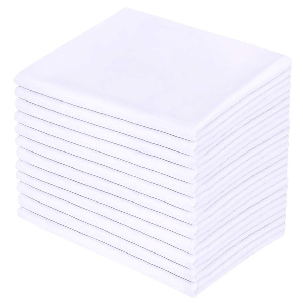 Premium White Pillowcases 12 Pack, Standard Queen Size, Soft Brushed