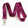Hot Pink Zebra Animal Print Lanyard Key Chain Id Badge