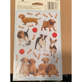 American Greetings Puppies 2 Designs 4 sheets (80 Stickers) *NEW/SEALED* p1