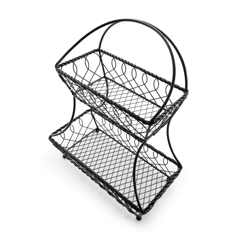 Gourmet Basics by Mikasa Loop and Lattice 2-Tier Flatback Metal
