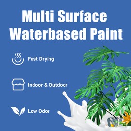 CIONIA All-Purpose Paint, 5 Oz - Furniture and Cabinet Paint for Interior/Exterior - No Sanding, Quick Drying - Water Based Multi Surface Paint for Wood, Walls, and More - Ivory White (Trial Size)