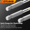CYLBAQ Carbide Tips Drill Bit Set Hex Shank, 6PCS 160mm