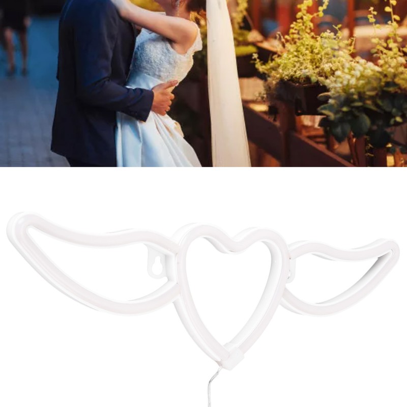 Heart Shaped Neon Light Safe Energy Saving Dual Power Heart