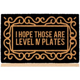 bouulm I Hope Those are Level Iv Plates 30"x18" Outdoor Door Mats for Front Door Outside Entry Doormats for Entrance Way Outdoors Holiday Funny Welcome Mats Indoor with Rubber Backing