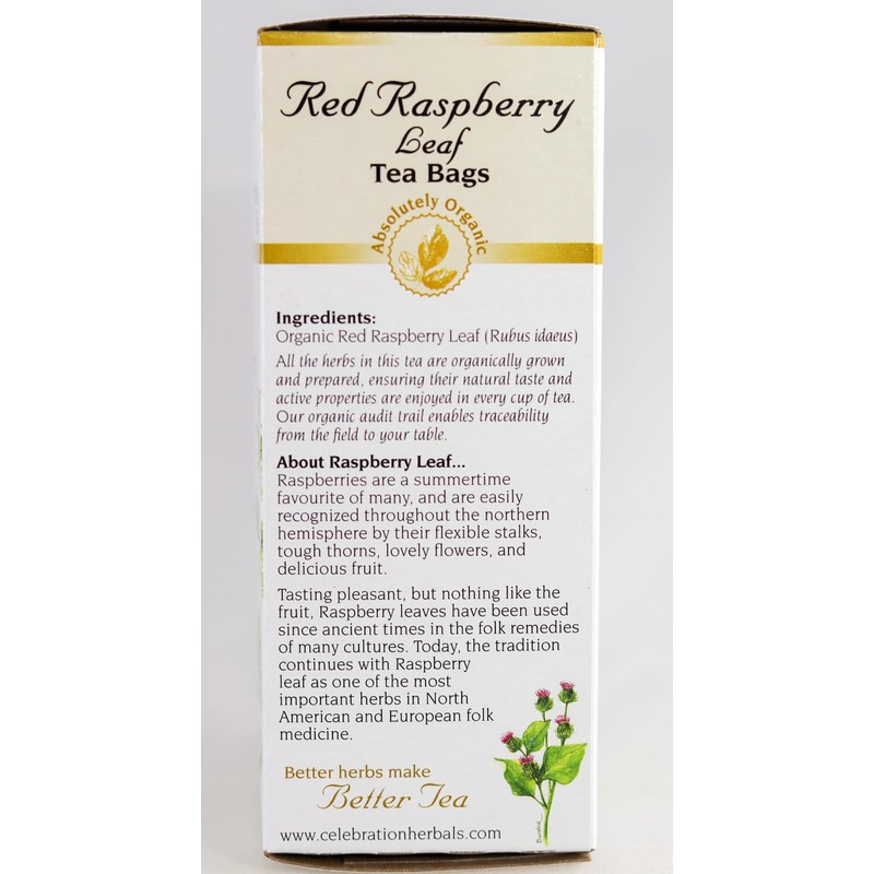 Celebration HERBALS Red Raspberry Leaf Tea Organic 24 Bag, 0.02