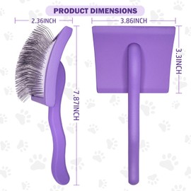Anrundar Dog Slicker Brush for Goldendoodles & Golden Doodle Brush for Grooming Kit - Dog Brush for Goldendoodle, Labradoodle, Poodles - Pet Hair Brush for Medium & Long Haired Dogs - Large (Purple)