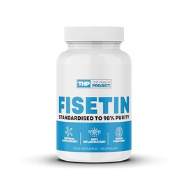 The Health Project Fisetin 90 Capsules - Standardised to 98% Purity 100mg per Capsule - Supports Brain Health - Natural Antioxidant - Vegan Friendly 90 Servings