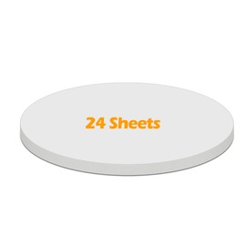 Ezyaid - Círculos de papel de cartulina blanca para artes y manualidades infantiles, cartulina gruesa de 6 pulgadas con recorte de forma redonda, circular de 90 libras/250 g/m², cartulina pesada precortada, 24 hojas para suministros de manualidades escol