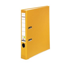 Falken Coloured PP Plastic Folder, Pack of 3 or 5, Made in Germany, 5cm Narrow DIN A4 Yellow Ring Binder, Vegan Lever Arch Folder, Letter Folder, Office Folder, Slotted Folder