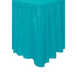 Unique Party 50124 - Plastic Teal Table Skirt, 14ft