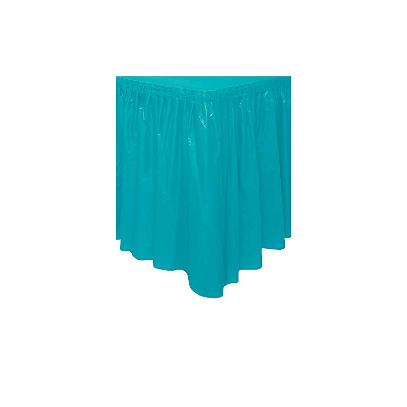 Unique Party 50124 - Plastic Teal Table Skirt, 14ft