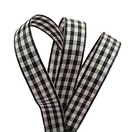 Black Gingham Ribbon 3/8" X 25 Yards