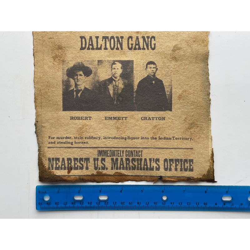 Wanted Poster Vintage Style Western Print Wild West Dalton Gang