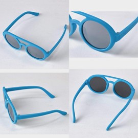 SPICE OF LIFE SFKY1903 Infants & Toddlers Glasses, UV Protection Kids Fashion Glasses, 2 Bridge Blue, 0-3 Years Old, Rubber Frame, UV 400 Protection, UV Protection, Storage Case Included