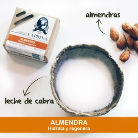 Jabón Caprina Artesanal con Almendra Hidrata y Regenera 90g