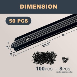 Belinova 50 Pack 32.25" Flat Metal Deck Balusters, Aluminum Spindles for Wood and Metal Outside Railing