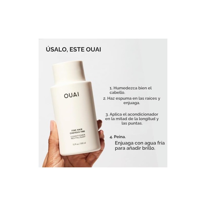 Ouai Champú fino 10 fl oz y acondicionador fino 10