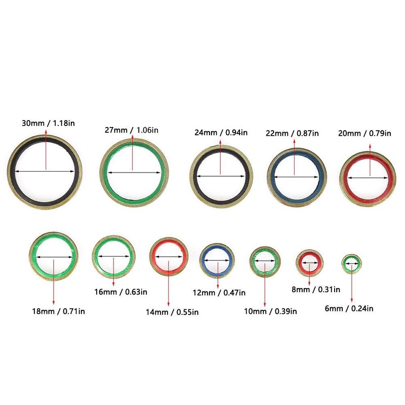 VOBOR 240pcs 68 8 mm Metal Rubber Sealing Oil Ring
