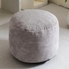 HIGOGOGO Round Stuffed Pouf Ottoman, Corduroy Poufs with Foam Chunk