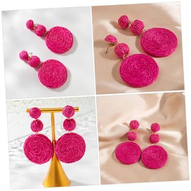 SAFIGLE Pairs Beach Earrings for Women Raffia and Rattan Summer Jewelry Lightweight Comfort for Special Occasions