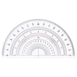 DRAPAS 16507 Acrylic Half Circular Protractor, 11.8 inches (30 cm)