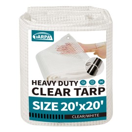 TARPAL 20'x20' Clear White Tarp Heavy Duty Waterproof 12mil with Grommets or Zip Ties for Large Greenhouses for Outdoors Garden,Farm,Chicken Coops