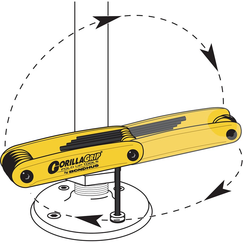 【国内正規品】BONDHUS(ボンダス) 六角レンチ ゴリラグリップ®ナイフ型ツール 黒染め加工 7本組 (2、2.5、3、4、5、6、8mm) HF7M No.12587