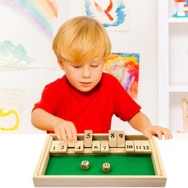 Kitchnexus Kitchnexus Deluxe 2-Spieler Shut The Box Würfelspiel Holz Tisch Spiel Klassisch Würfelspiel Board Spielzeug (Grün)