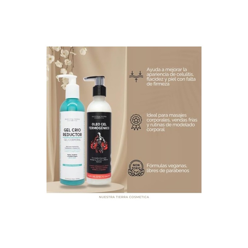 Nuestra Tierra Cosmtica Kit Gel Crioreductor Corporal Oleo Gel Termognico