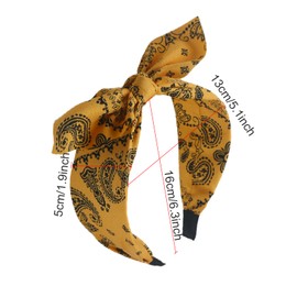 Wide Bow Headband for Women Fabric Hair Band Elastic Head Wrap Cute Knot Hair Accessories for Women and Girls (YaoGuoBow2)