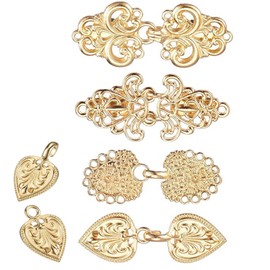 Pack of 4 Vintage Pullover Swirl Clip Cape Clips, Retro Swirl Coat Brooches Antique Cape, Gold Creative Dresses Clip, for Retro Cardigan Shawl Collar Closure Dress Shirt Button Clip for Women, Zinc