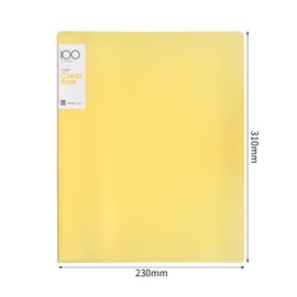A4 Display Book with Transparent Pockets, 100 Pockets, A4 Presentation Folder, Display Folder with Transparent Sleeves, A4 Presentation Book for Reports, Music Sheets, Brochures (Yellow)