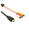 Gold Plated HDMI A/M TO RCA3 Converter Cable 1.5m