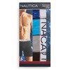 Nautica Men's 4 Pack Boxer Briefs, Black/Sharkfin Grey/Hawaii Ocean/Micro Anchor-Sea