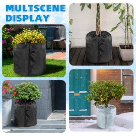 warmfarm 2-Pack Plant Pot Covers for Winter Freeze Protection - 18" x 20" Frost Protection Cover for Outdoor Plants & Shrubs (Black)