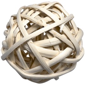 5030 Pk2 Large Natural Bamboo Chew Ball - Breakable Bird Foot Toy, Fun to Play with, Stuffable