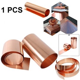 Pure Copper Sheet Roll, Copper Flashing General Use or Roofing Flashing Roll - DIY (26Ga 10" Width, 5FT)